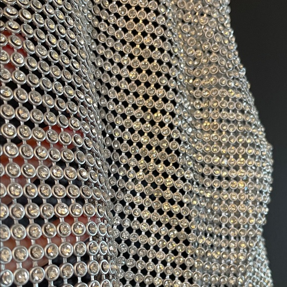 Silver Rhinestone Open Back crop top - Picture 4 of 4